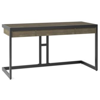 Erina Solid Acacia Wood Industrial 60 in. Wide Writing Office Desk in...