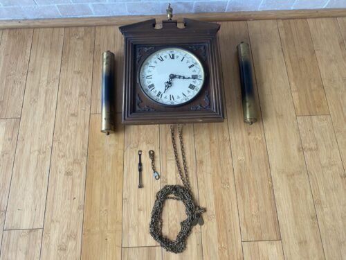 E. Schmeckenbecher West Germany Weight Driven Wall Chime Clock Cuckoo NOT TESTED