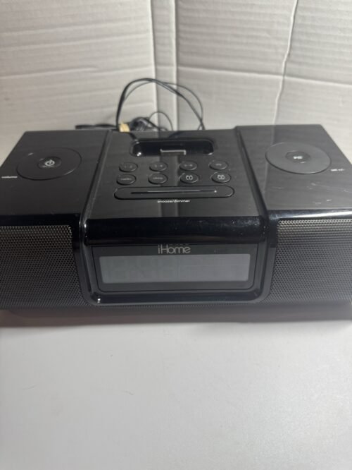 EUC iHome AM/FM Alarm Clock Radio iP9 iPod Dock Black No Remote Tested & Working