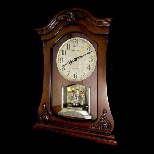 EUC Rhythm WSM Luminous Queen Wooden Chiming & Musical Mantel Clock CRH227UR06