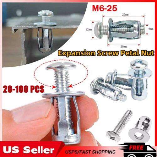 Expansion Screw Petal Nut,Petal Shape Metal Nut with Screws Easy Installation US