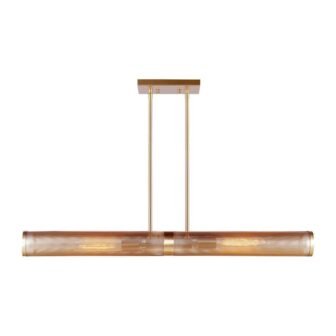 Exton 4-Light Satin Brass Indoor Chandelier with Satin Brass Steel Shades