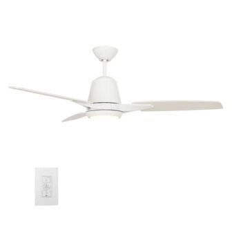 Exton 52 in. Integrated LED Indoor White Smart Ceiling Fan with Light...