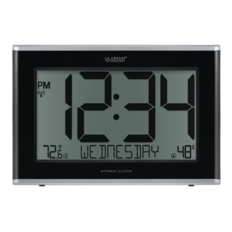 Extra-Large Atomic Digital Clock with Indoor Temperature and Humidity