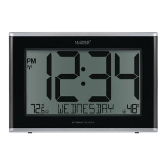Extra-Large Atomic Digital Clock with Indoor Temperature and Humidity