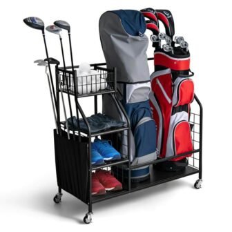 Extra Large Golf Bag Storage Rack for Garage Fits 2 Golf Bags...