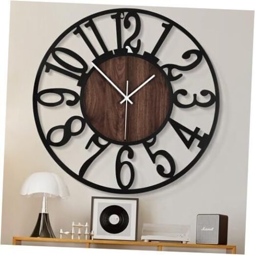 Extra Large Wall Clocks for Living Room Decor- 32 Inch Black-arabic Numerals