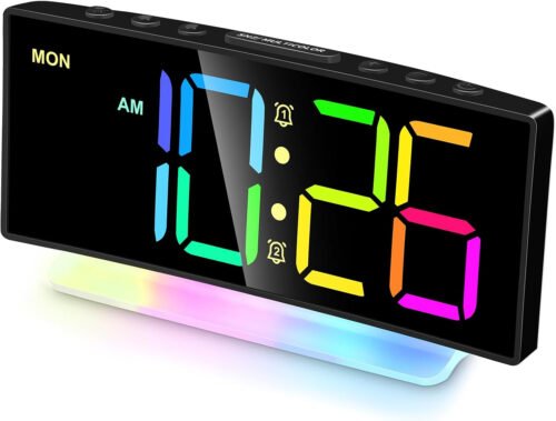 Extra Loud Alarm Clock for Heavy Sleepers Adults,Teens,Kids,Rainbow Clock for Be