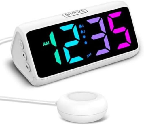 Extra Loud Alarm Clock with Bed Shaker Vibrating Alarm Clock for Heavy Sleepers