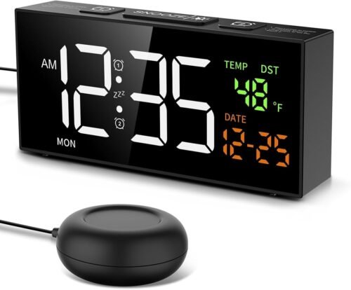 Extra Loud Alarm Clock with Bed Shaker Vibrating Alarm Clock for Heavy Sleepers
