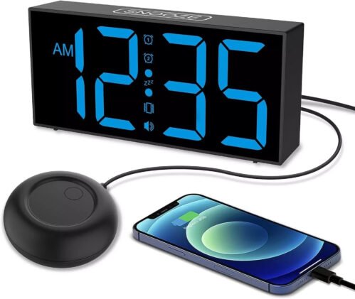 Extra Loud Alarm Clock with Bed Shaker Vibrating Alarm Clock for Heavy Sleepers