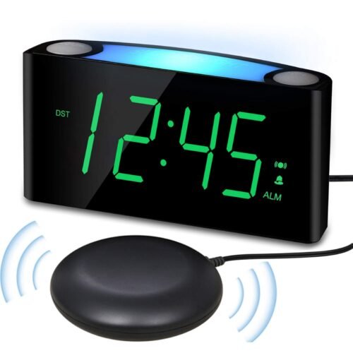 Extra Loud Vibrating Alarm Clock with Bed Shaker for Heavy Sleeper Deaf Hard ...