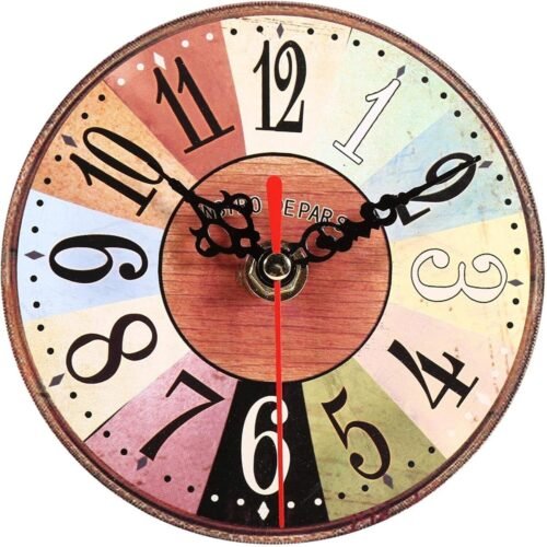 Extra Small Wall Clock, 4.5 Inch Wall Clocks, 12cm Vintage Style Hanging Clock