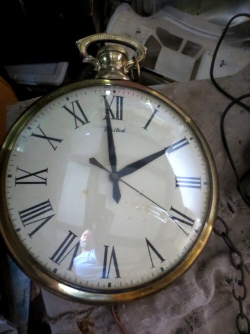 Fab Vintage MCM United Pocket Watch Wall Clock Model 40 Working Clean