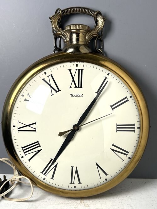 Fab Vintage MCM United Pocket Watch Wall Clock Model 40 Working MINT- Made USA