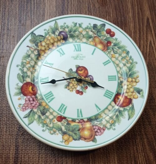 FACCIOLINI ITALIAN DESIGN FLORAL CERAMIC WALL CLOCK ITALY