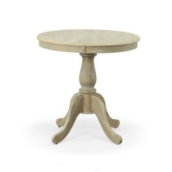 Fairview Natural Driftwood Wood 30 in. Pedestal Dining Table Seats 4