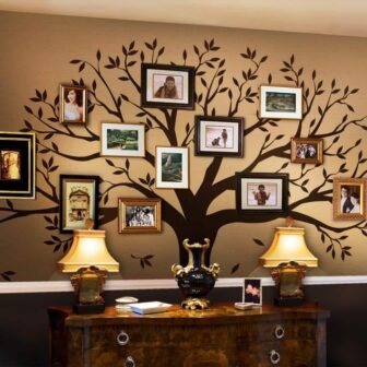 Family Tree Wall Decal Tree Wall Decal for Picture Frames in Chestnut...