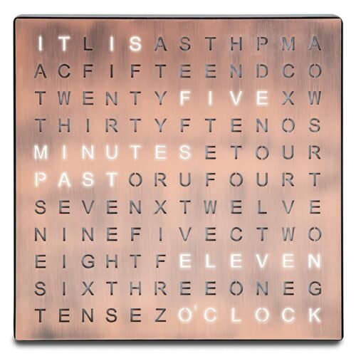 FANTASTIC LED WORD CLOCK WITH COPPER FINISH