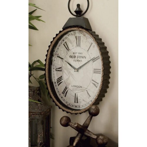 Farmhouse Wall Clock Rustic Country Industrial Old Fashioned Vintage Style 12x21