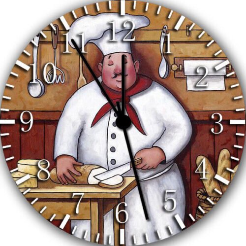 Fat Chef Frameless Borderless Wall Clock Nice For Gifts or Decor G01