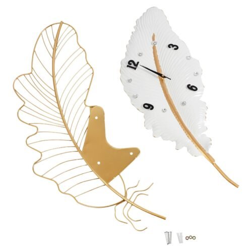Feather-Shaped Wall Clock - Modern Design for Indoor & Outdoor Use