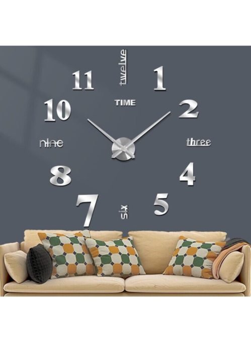 FERRISA Frameless DIY Wall Clock, 3 in 1 Large 3D Frameless Wall Clock 47 Inch,