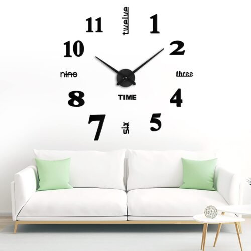 FERRISA Frameless DIY Wall Clock 3 in 1 Large 3D Frameless Wall Clock 47 Inch...