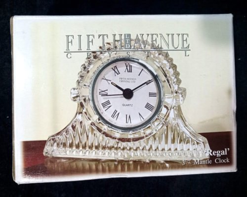 Fifth Avenue Crystal Clock Regal Mantle Desk Clock (3 1/2" x 5")
