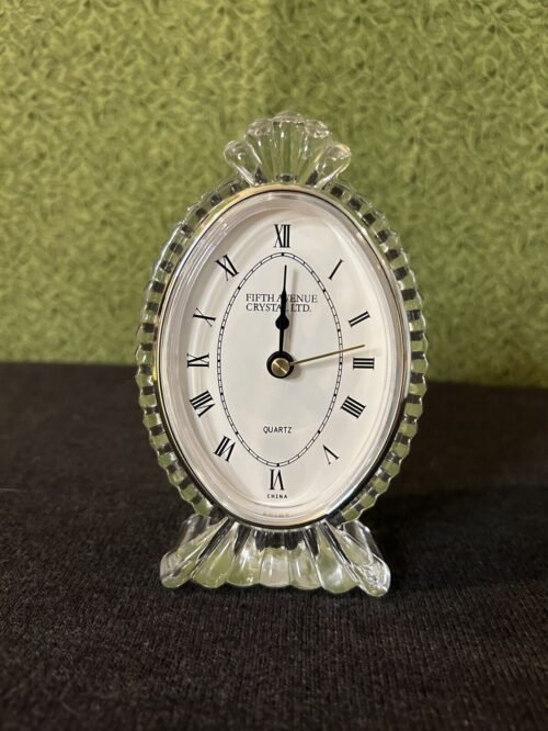 Fifth Avenue Crystal LTD Crystal Clear Table Top/Mantel Quartz Clock, 5.5"