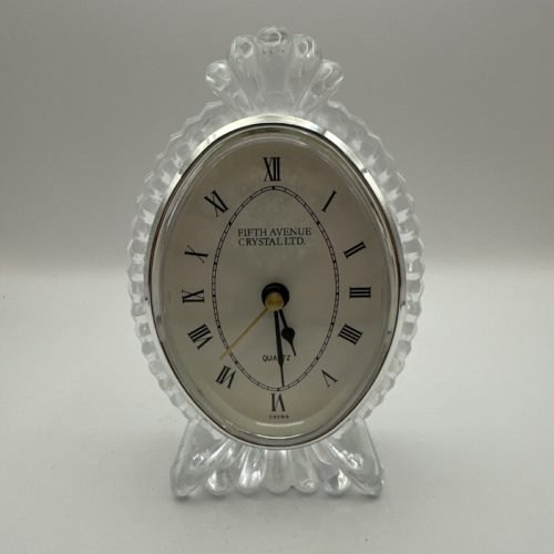 Fifth Avenue Crystal LTD Crystal Clear Table Top/Mantel Quartz Clock, 5.5"