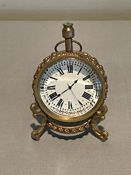 Fine Vintage Miniature Antique Style Desk Table Clock