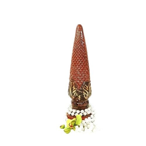 Finial Decorative Cone Shape Raised Diamond Design Ceramic Table Decor 14"