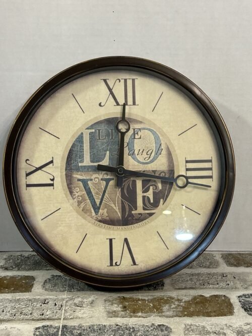 Firstime Manufacture Inspirational Live Laugh Love 12â Inch Round Wall Clock