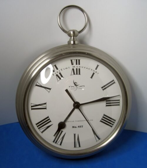 FIRST TIME Pocket watch design 7" Stainless Steel wall clock