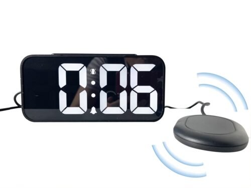 fjshellhome Extra Loud LED Alarm Clock with Vibration,Bed , USB Port,Easy to Set