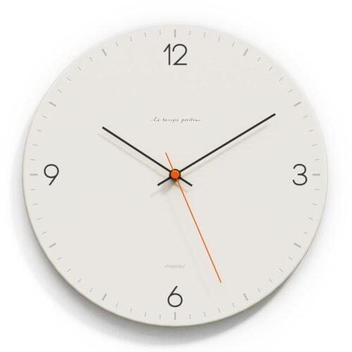 Flatwood Wall Clock12" Non-Ticking Sweep Movement Decorative Battery Operated...