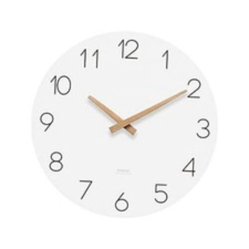 Flatwood Wall Clock, 12" Wood Non-Ticking Sweep Movement Decorative Battery