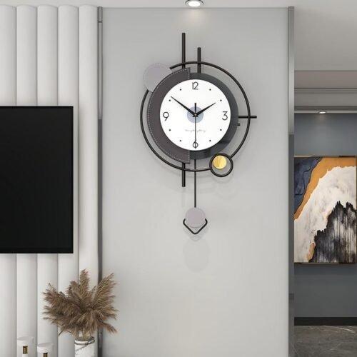 FLEBLE Modern Wall Clocks for Living Room Decor Large Pendulum Wall Clock Bat...