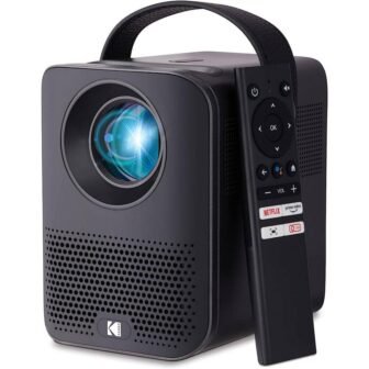 FLIK HD9 Smart Projector, Native 1920 x 1080, Black Portable Mini Projector...