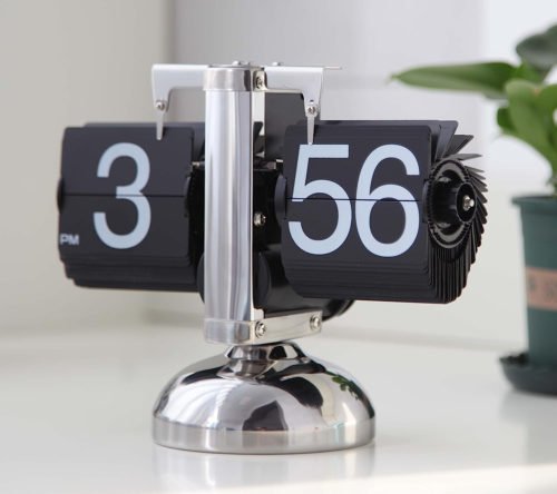 Flip Clock,Retro down Clock Mechanical Digital Desk Black