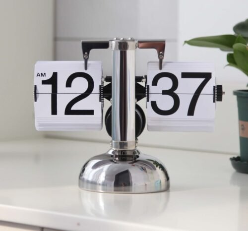 Flip Clock,Retro Flip Down Clock Mechanical Digital Flip Desk Clock Internal ...