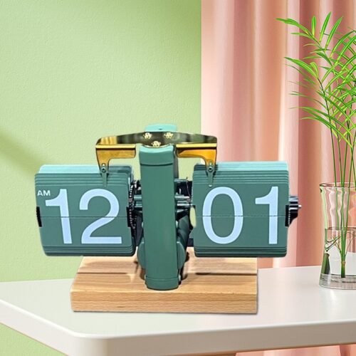 Flip Desk Clock Digital Decoration Retro Table Clock for Desktop Cafe Office