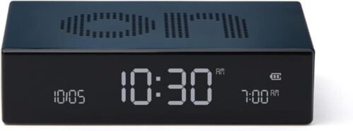 Flip Premium Digital Alarm Clock - Rechargeable Desk Clock with On/Off Faces - S