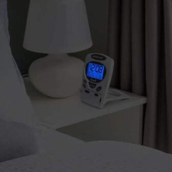 Fold Up Digital 2.70 in. LCD Travel Alarm Table Clock with Nap Timer