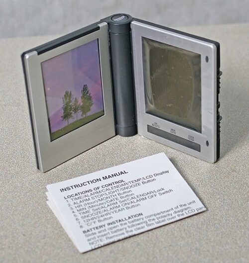 Folding Digital Travel Alarm Clock with Photo Picture Frame