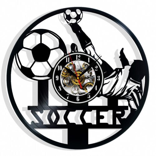 Football Soccer Vinyl Wall Clock Gift Birthday Holiday Art Home Room Decor
