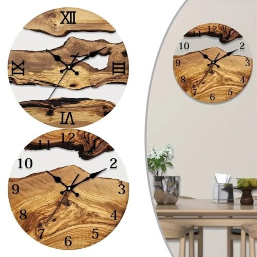 For Bathrooms Tempered Glass Wall Clock Country Style Clock Bathroom Bedroom