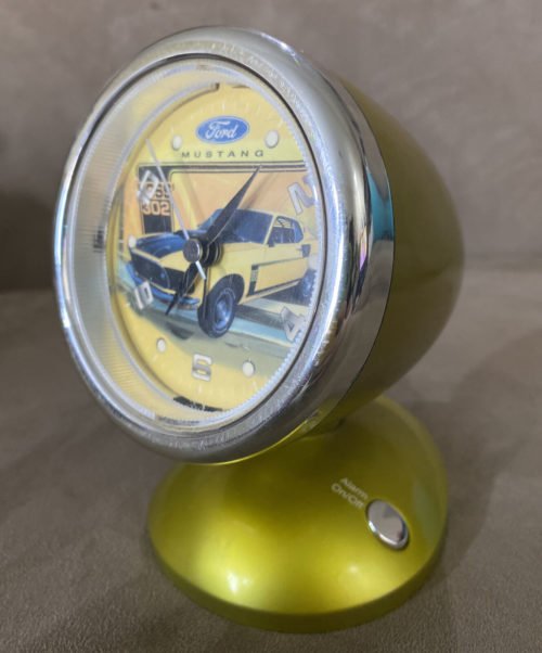Ford Motor Boss 302 Mustang Car Gold Rear View Mirror Shape Alarm Clock Desk Top