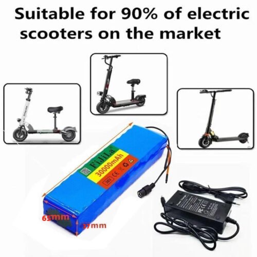 For Motorcycle E-Scooter W/Charger High Power 36V 30Ah 10S2P Battery Pack 500W